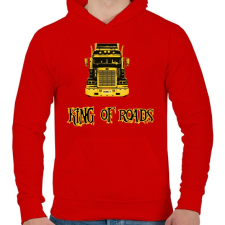 PRINTFASHION king of roads - Férfi kapucnis pulóver - Piros férfi pulóver, kardigán