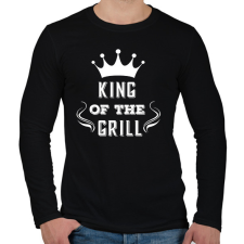 PRINTFASHION king of the grill fehér - Férfi hosszú ujjú póló - Fekete férfi póló