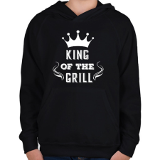 PRINTFASHION king of the grill fehér - Gyerek kapucnis pulóver - Fekete gyerek pulóver, kardigán