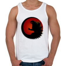 PRINTFASHION King of the Monsters - Godzilla - Piros - Férfi atléta - Fehér atléta, trikó