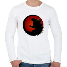 PRINTFASHION King of the Monsters - Godzilla - Piros - Férfi hosszú ujjú póló - Fehér férfi póló
