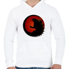 PRINTFASHION King of the Monsters - Godzilla - Piros - Férfi kapucnis pulóver - Fehér férfi pulóver, kardigán