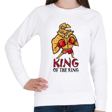 PRINTFASHION King of the ring - boxoló nyúl - Női pulóver - Fehér