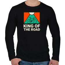 PRINTFASHION KING OF THE ROAD - Férfi hosszú ujjú póló - Fekete férfi póló