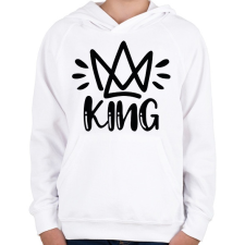 PRINTFASHION King páros 1 - Gyerek kapucnis pulóver - Fehér gyerek pulóver, kardigán