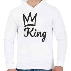 PRINTFASHION King - Páros minta - Férfi kapucnis pulóver - Fehér