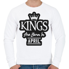 PRINTFASHION KINGS are born in April - fekete - Férfi pulóver - Fehér férfi pulóver, kardigán