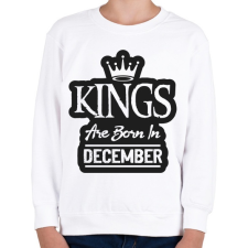 PRINTFASHION KINGS are born in December - fekete - Gyerek pulóver - Fehér gyerek pulóver, kardigán