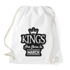 PRINTFASHION KINGS are born in March - fekete - Sportzsák, Tornazsák - Fehér tornazsák