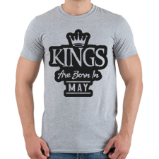 PRINTFASHION KINGS are born in May - fekete - Férfi póló - Sport szürke férfi póló