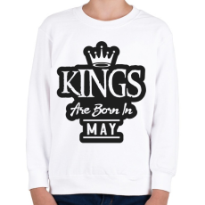 PRINTFASHION KINGS are born in May - fekete - Gyerek pulóver - Fehér