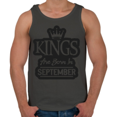 PRINTFASHION KINGS are born in September - fekete - Férfi atléta - Sötétszürke