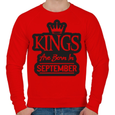 PRINTFASHION KINGS are born in September - fekete - Férfi pulóver - Piros férfi pulóver, kardigán