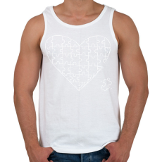 PRINTFASHION Kirakós szív - Férfi atléta - Fehér