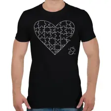 PRINTFASHION Kirakós szív - Férfi póló - Fekete férfi póló