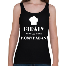 PRINTFASHION Király a konyhában - Női atléta - Fekete női trikó