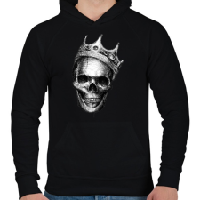 PRINTFASHION Király koponya - Férfi kapucnis pulóver - Fekete férfi pulóver, kardigán