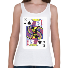 PRINTFASHION Király pikk - Női atléta - Fehér női trikó