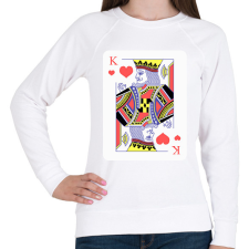 PRINTFASHION Király szív - Női pulóver - Fehér női pulóver, kardigán