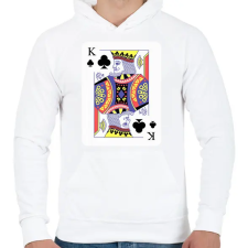 PRINTFASHION Király treff - Férfi kapucnis pulóver - Fehér férfi pulóver, kardigán