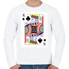 PRINTFASHION Király treff - Férfi pulóver - Fehér férfi pulóver, kardigán