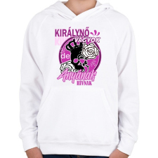 PRINTFASHION királynő - Gyerek kapucnis pulóver - Fehér gyerek pulóver, kardigán