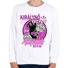 PRINTFASHION királynő - Gyerek pulóver - Fehér