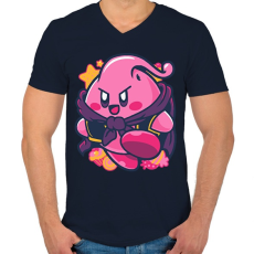 PRINTFASHION Kirby BUU - Férfi V-nyakú póló - Sötétkék