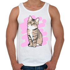 PRINTFASHION Kis cica  - Férfi atléta - Fehér atléta, trikó