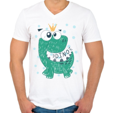 PRINTFASHION Kis dinóherceg - Férfi V-nyakú póló - Fehér férfi póló
