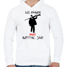 PRINTFASHION KIS EMBER - Férfi kapucnis pulóver - Fehér férfi pulóver, kardigán