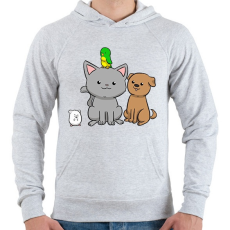 PRINTFASHION Kis kedvencek  - Férfi kapucnis pulóver - Sport szürke