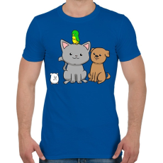 PRINTFASHION Kis kedvencek  - Férfi póló - Királykék