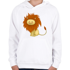 PRINTFASHION Kis oroszlán - Gyerek kapucnis pulóver - Fehér
