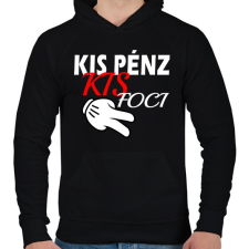 PRINTFASHION Kis Pénz... - Férfi kapucnis pulóver - Fekete férfi pulóver, kardigán