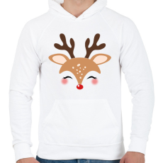 PRINTFASHION kis rénszarvas - Férfi kapucnis pulóver - Fehér