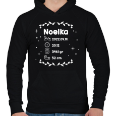 PRINTFASHION Kisbaba infók - Férfi kapucnis pulóver - Fekete