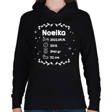 PRINTFASHION Kisbaba infók - Női kapucnis pulóver - Fekete női pulóver, kardigán