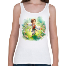 PRINTFASHION Kisfiú népviseletben a tavaszi virágos réten - Női atléta - Fehér női trikó