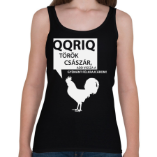 PRINTFASHION kiskakas-white - Női atléta - Fekete női trikó