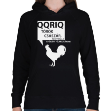 PRINTFASHION kiskakas-white - Női kapucnis pulóver - Fekete női pulóver, kardigán