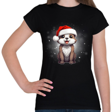 PRINTFASHION kiskutya a hóban - Női póló - Fekete