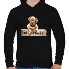 PRINTFASHION kiskutya - Férfi kapucnis pulóver - Fekete