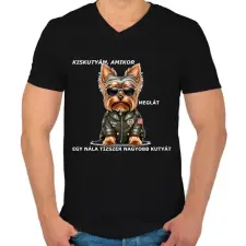 PRINTFASHION kiskutyám, amikor... - Férfi V-nyakú póló - Fekete férfi póló