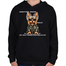 PRINTFASHION kiskutyám, amikor... - Gyerek kapucnis pulóver - Fekete