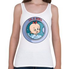 PRINTFASHION Kislány a mosógépben - Női atléta - Fehér