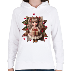 PRINTFASHION Kislány ajándékkal - Női kapucnis pulóver - Fehér