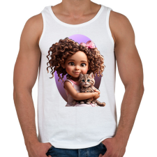 PRINTFASHION Kislány cicával - Férfi atléta - Fehér atléta, trikó