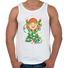 PRINTFASHION Kislány égősorral - Férfi atléta - Fehér atléta, trikó
