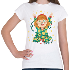 PRINTFASHION Kislány égősorral - Női póló - Fehér női póló